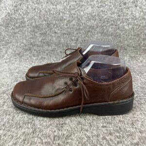 ✅Mens 8.5/42 Josef Seibel Brown Leather Loafers Air Massage insole Lace-Up Shoes